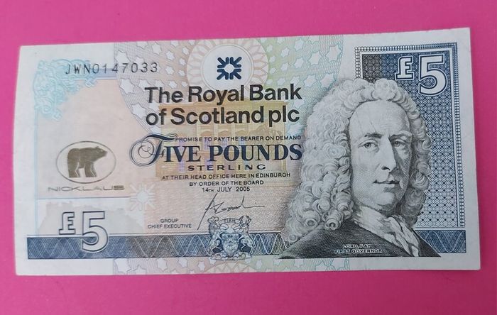 Royal Bank of Scotland 2005 " NICKLAUS" Five Pound note