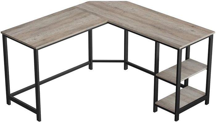 _Corner Desk, L-Shaped Computer Table, Study Table, with Storage Shelf, for Home Office, Easy Assembly, Industrial Style