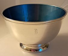 Vintage "Towle" Silversmiths Enameled Silver Bowl