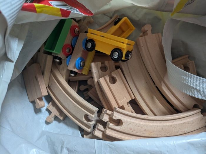 spare wood train tracks