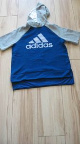 Ladies Blue and grey ADDIDAS sports top  hoodie size small/8 to 10