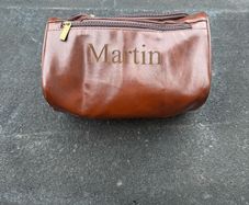 Men's leather wash bag - custom