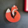 Red Fox Brooch Acrylic Pin Badge Lapel Fox Animal Broach Woodlands Theme Wild Life Image 3