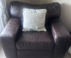 3 Piece Brown Leather Suite (Free to collect)