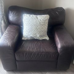 3 Piece Brown Leather Suite (Free to collect)