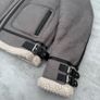 Grey Zara Shearling Bomber Aviator Jacket Image 4