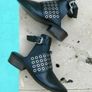 ALLSAINTS Black Leather Open Back Ankle Boots Image 2