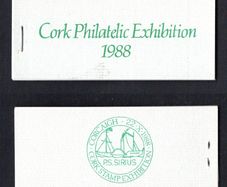 1988 Ireland Cork Philatelic Exhibition Booklet . Contains 2 X 24p 150th of 1st Passenger Steamship Crossing Commemorative Stamps No 271