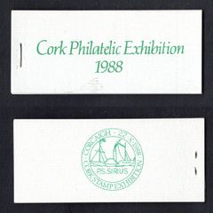 1988 Ireland Cork Philatelic Exhibition Booklet . Contains 2 X 24p 150th of 1st Passenger Steamship Crossing Commemorative Stamps No 271