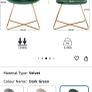 Dark green velvet moon chair with gold legs Image 3