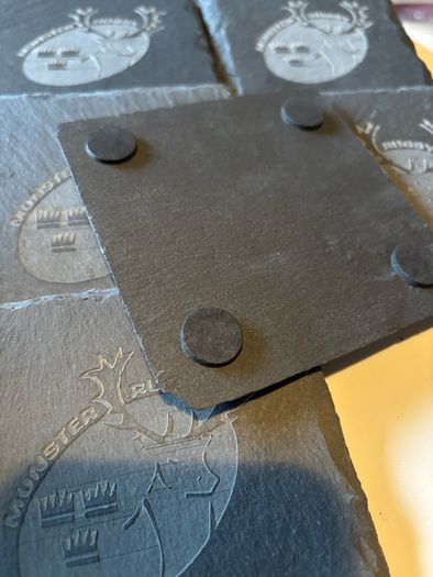 munster rugby black slate coasters