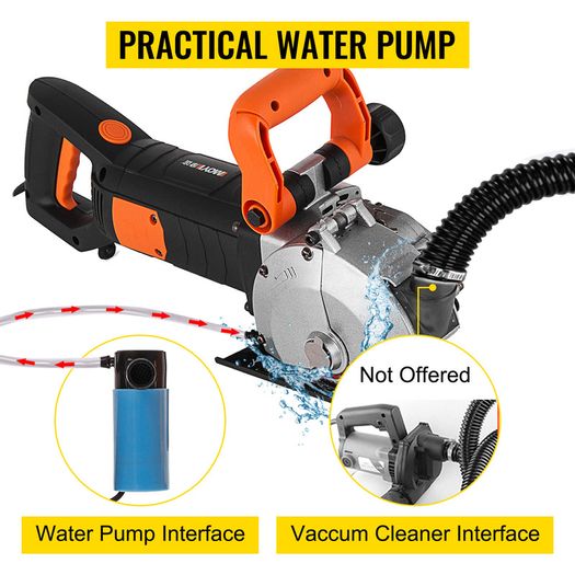Electric Wall Chaser 4KW 4.8KW Seamless Groove Cutting Machine 125mm Steel Concrete Circular Saw Slotting Tool Set