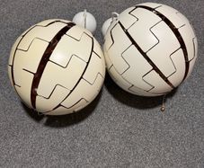 Pair of IKEA PS 2014 Death Star Pendant Lamps White Copper