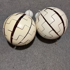 Pair of IKEA PS 2014 Death Star Pendant Lamps White Copper