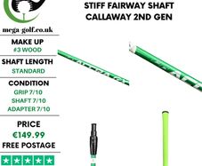 Accra Gx Green 260 M4 Stiff #3 Wood Shaft / Callaway 2nd Gen