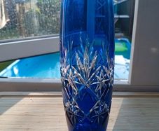 Japanese Kagami Edo Kiriko Crystal Vase