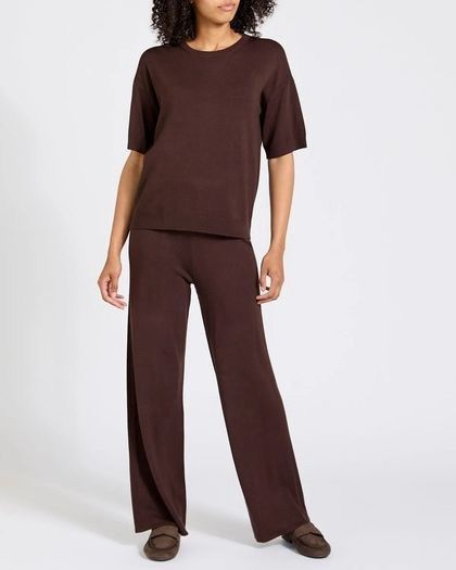 New Chocolate Brown Co-Ord Set: Size XS  Suit 8-10