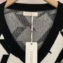 jumper nwt exquiss's brand freesize over sized jumper with side slits black & cream Image 8