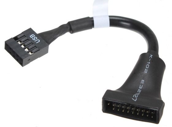 USB 2.0 9 Pin Motherboard Female to USB 3.0 20 Pin Male Cable Adapter