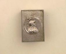 Vintage French Pewter Louis XIV Sun King Matchbox Holder 1970s