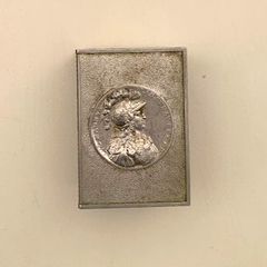 Vintage French Pewter Louis XIV Sun King Matchbox Holder 1970s