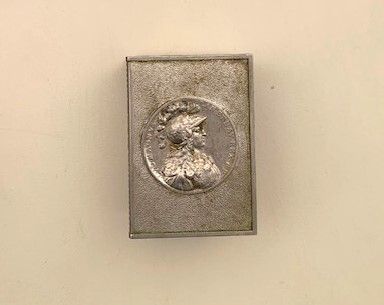 Vintage French Pewter Louis XIV Sun King Matchbox Holder 1970s