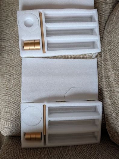 6 gold hurricane candle holders