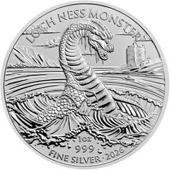 2026 Great Britain 2 Pounds 1 oz Silver Bullion Coin - Loch Ness Monster BU (In Capsule)