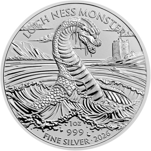 2026 UK 2 Pounds 1 oz Silver Bullion Coin - Loch Ness Monster BU (In Capsule)