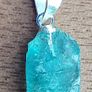 3.5 ct Blue Apatite Crystal on 925 Silver bail Image 4