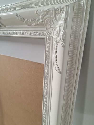 Large White Ornate Picture  Mirror Frame Only 148cm x 87cm Storage Clearance