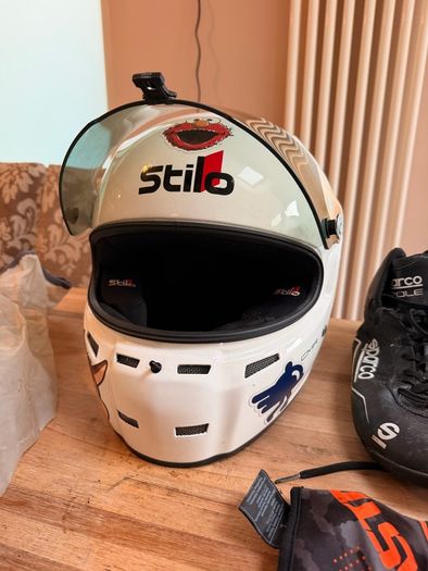 Go kart racing equipment - helmet, rainsuit, boots, gloves and more