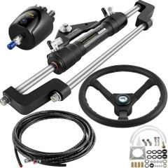 Hydraulic Outboard Steering Kit 300HP, Hydraulic Steering Kit Helm Pump,Hydraulic Boat Steering Kit with 22 Feet Hydraulic