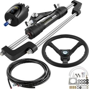 Hydraulic Outboard Steering Kit 300HP, Hydraulic Steering Kit Helm Pump,Hydraulic Boat Steering Kit with 22 Feet Hydraulic
