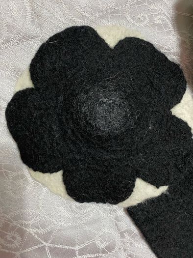 Scarf - Handfelted with Corsage