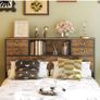 Double Bed Headboard with Storage, Freestanding Headboard with 4 Fabric Drawers & Shelves, Adjustable Bed Frame Connectors, Bedroom Storage Headboard Image 3