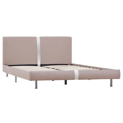 Bed Frame Cappuccino Faux Leather 120x190 cm