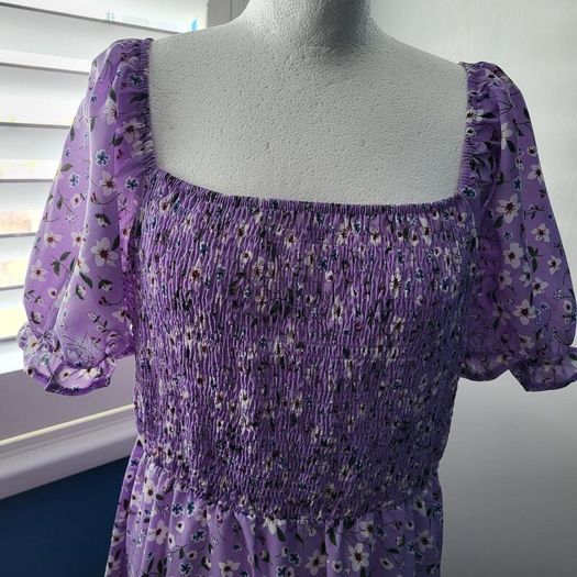 Purple floral summer dress, Size XXL / UK18, Brand new