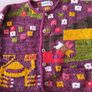 AMANO Vintage Colourful Chunky Knit Cardigan Purple Boho Patchwork Floral Jumpe Image 2