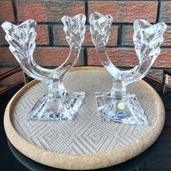 Pair of Bohemia Crystal Candlesticks