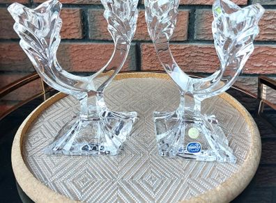 Pair of Bohemia Crystal Candlesticks