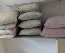 Assorted scatter cushions - cream and textured pink