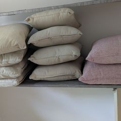 Assorted scatter cushions - cream and textured pink