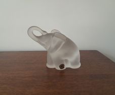 1980s Reijmyre Crystal Elephant