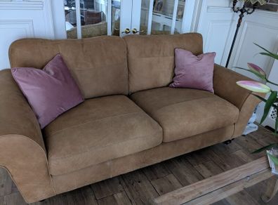 Soft Tan Leather Couch