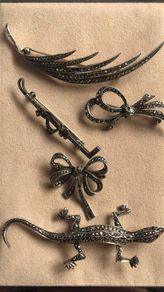 Marcasite silver brooch collection