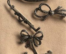 Marcasite silver brooch collection