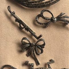 Marcasite silver brooch collection