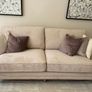 Cream fabric sofa and matching armchair set Image 2