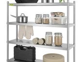 Heavy-Duty 5-Tier Stainless Steel Shelving Unit | Adjustable Storage Rack for Kitchen, Garage, or Pantry